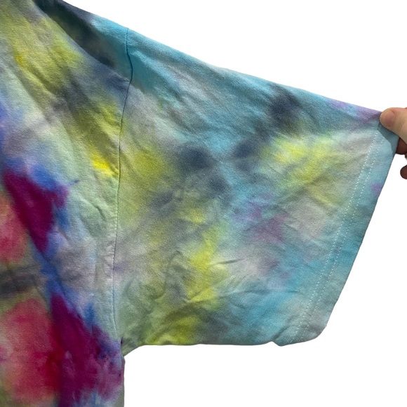 BAS1C Ma+H upcycled unisex rainbow Spiral TIE DYE short sleeved top sz X-LARGE - Picture 7 of 12